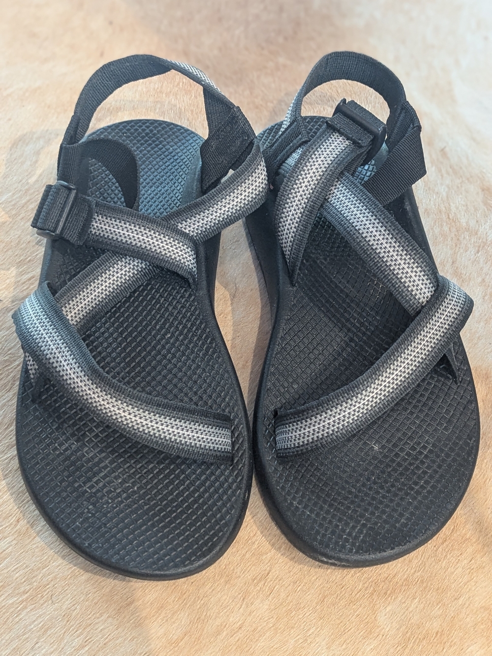 Men's Chacos Black Gray Outdoor Sandals